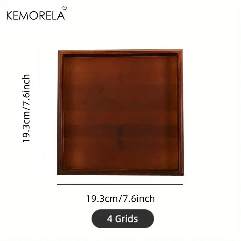 Natural bamboo wooden rectangular tea tray set of 3 dining room