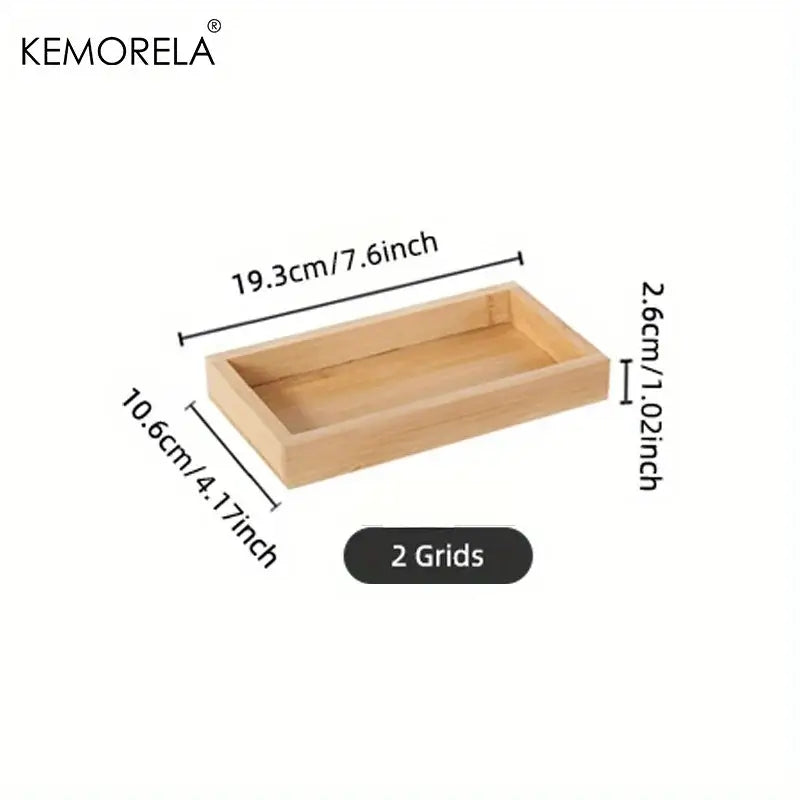 Natural bamboo wooden rectangular tea tray set of 3 dining room