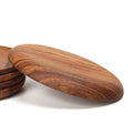 Natural beech wooden round plate set of 3 kitchen and dining room