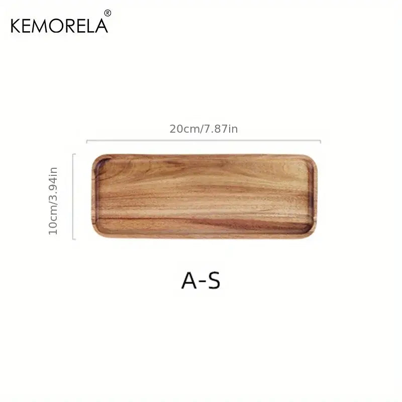 Natural two-tone acacia wood coffee tray kitchen serving board