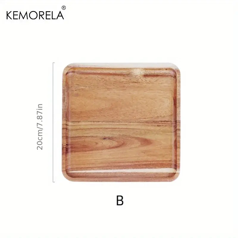 Natural two-tone acacia wood coffee tray kitchen serving board
