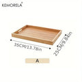 Nested light brown rectangular wooden trays kitchen storage organizer