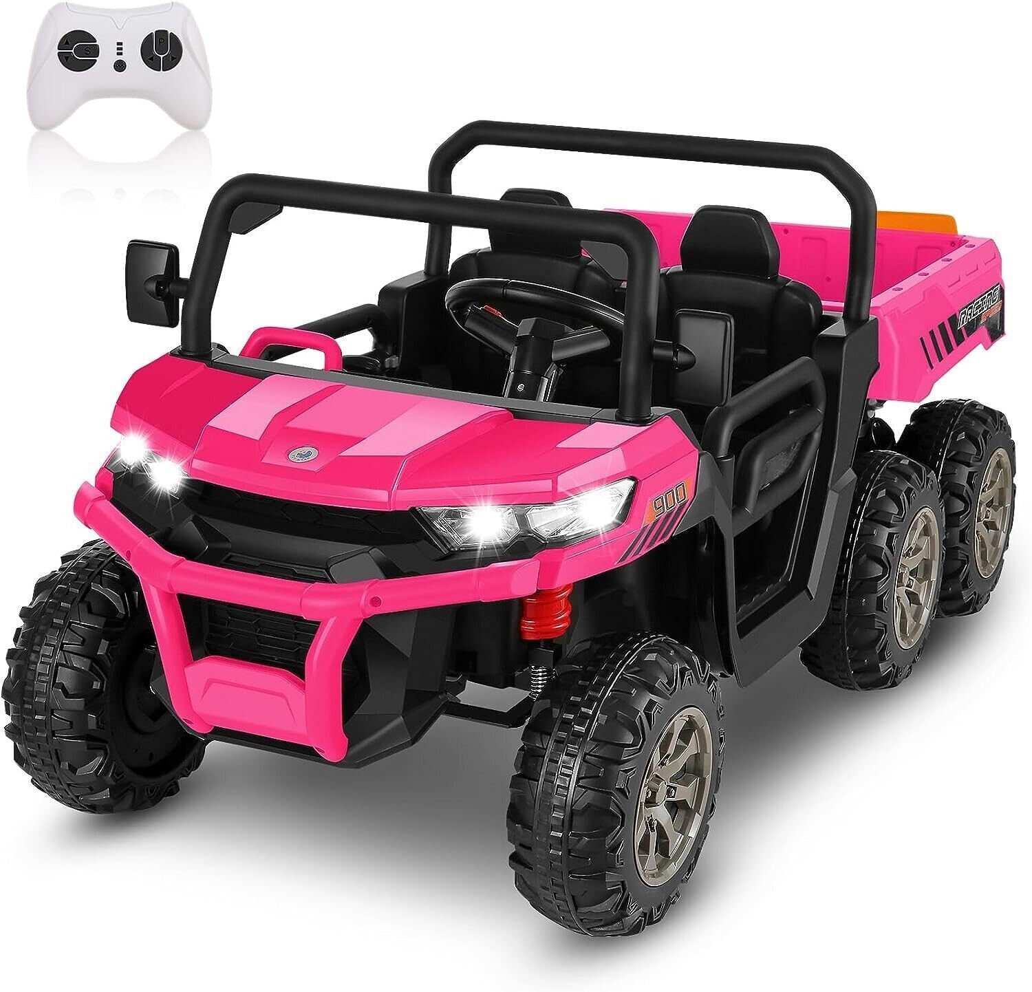 New 2-Seat Dump Truck Ride-On Toy with 24V Battery Power and 6 Wheels for Kids