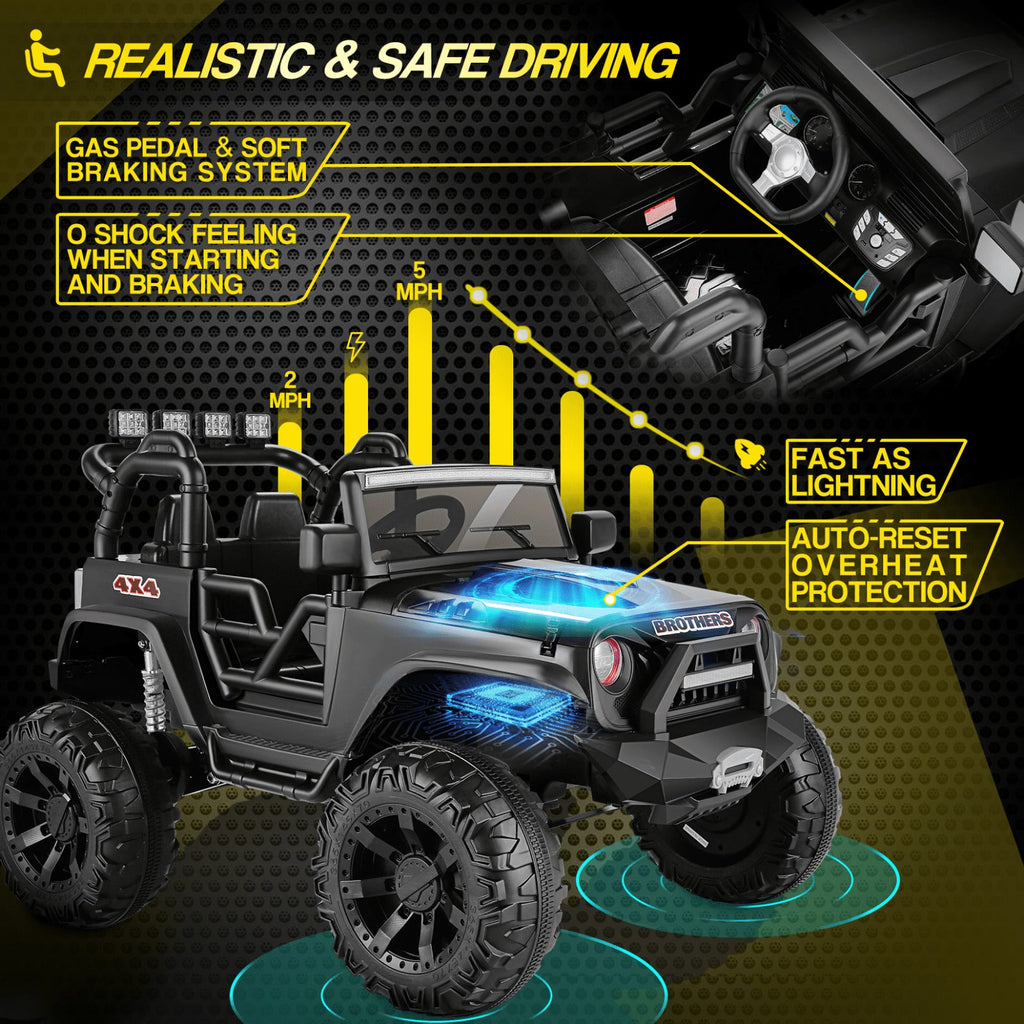 New 2-Seater 24V Electric Truck for Kids with Bluetooth and 2x200W Motors