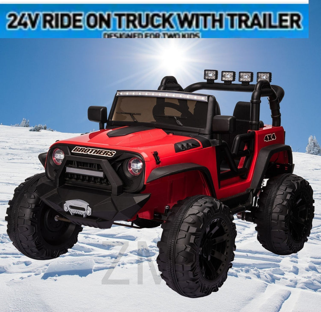 24V Electric Kids Ride On Jeep with USB, Bluetooth, and Remote Control