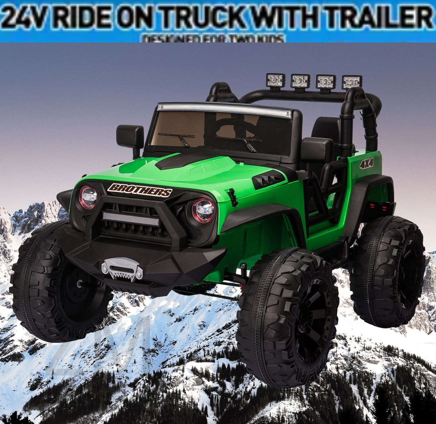 24V Electric Ride On Jeep Toy Car with USB, Bluetooth, and Remote Control for Kids