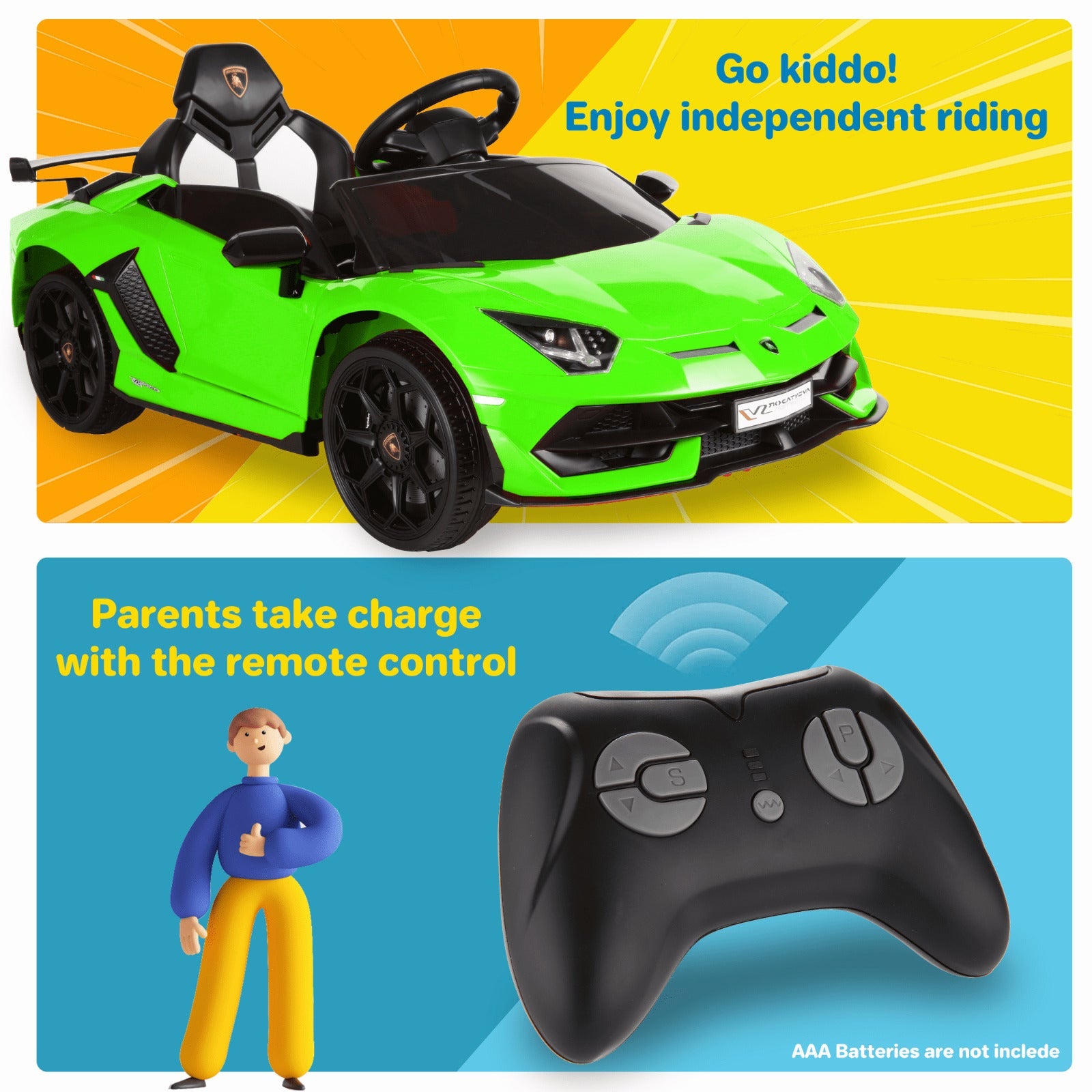 12V Licensed Lamborghini Electric Ride-On Car for Kids