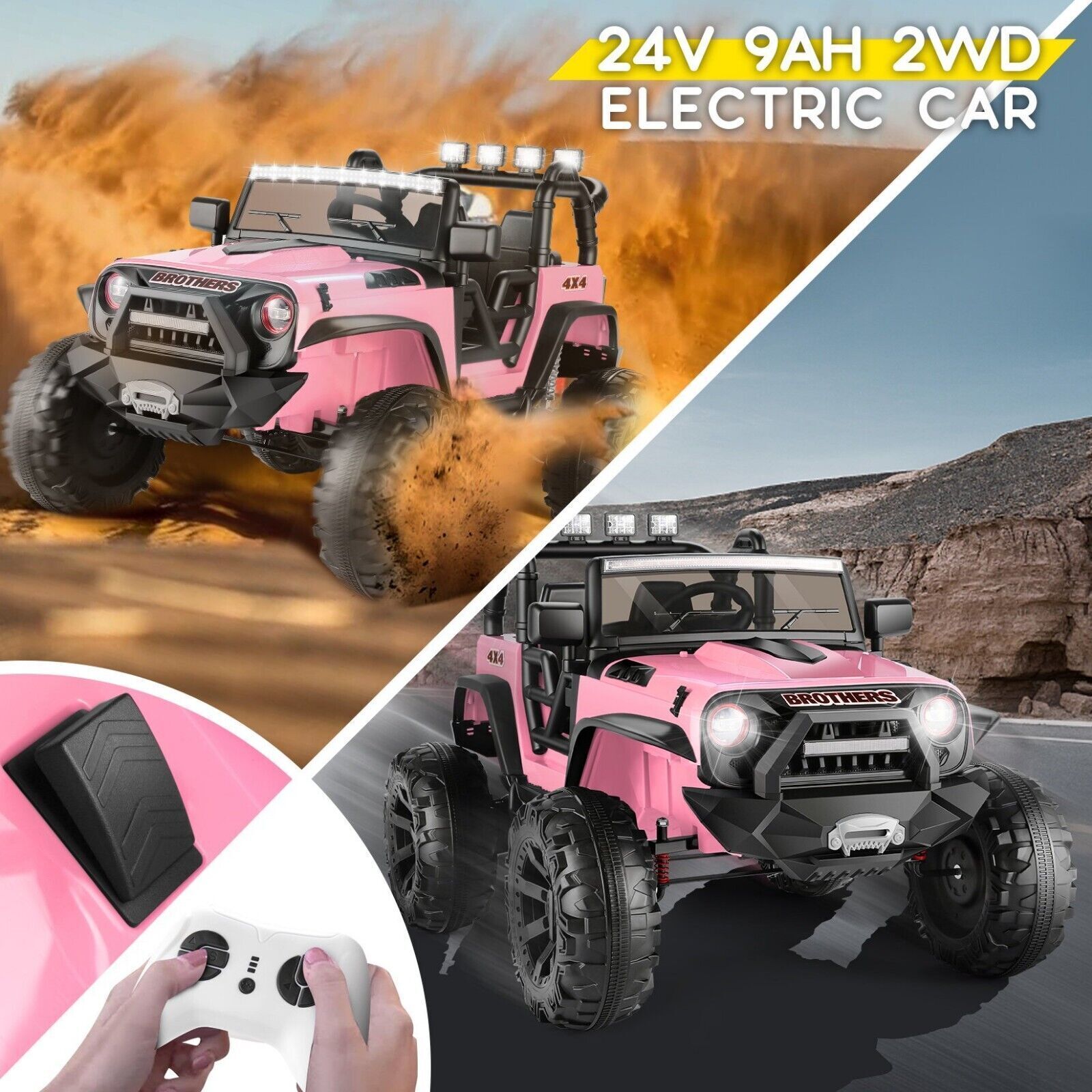 New Release: 2-Seater 24V Electric Truck for Kids with Bluetooth and 2x200W Motors