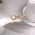 14Kt. Gold Stud Nose Ring with Press Fit CZ