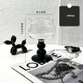 Nordic black glass beaded stem goblet kitchen drinking cup