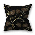 Nordic black & gold golden leaves pillow cases living room decor