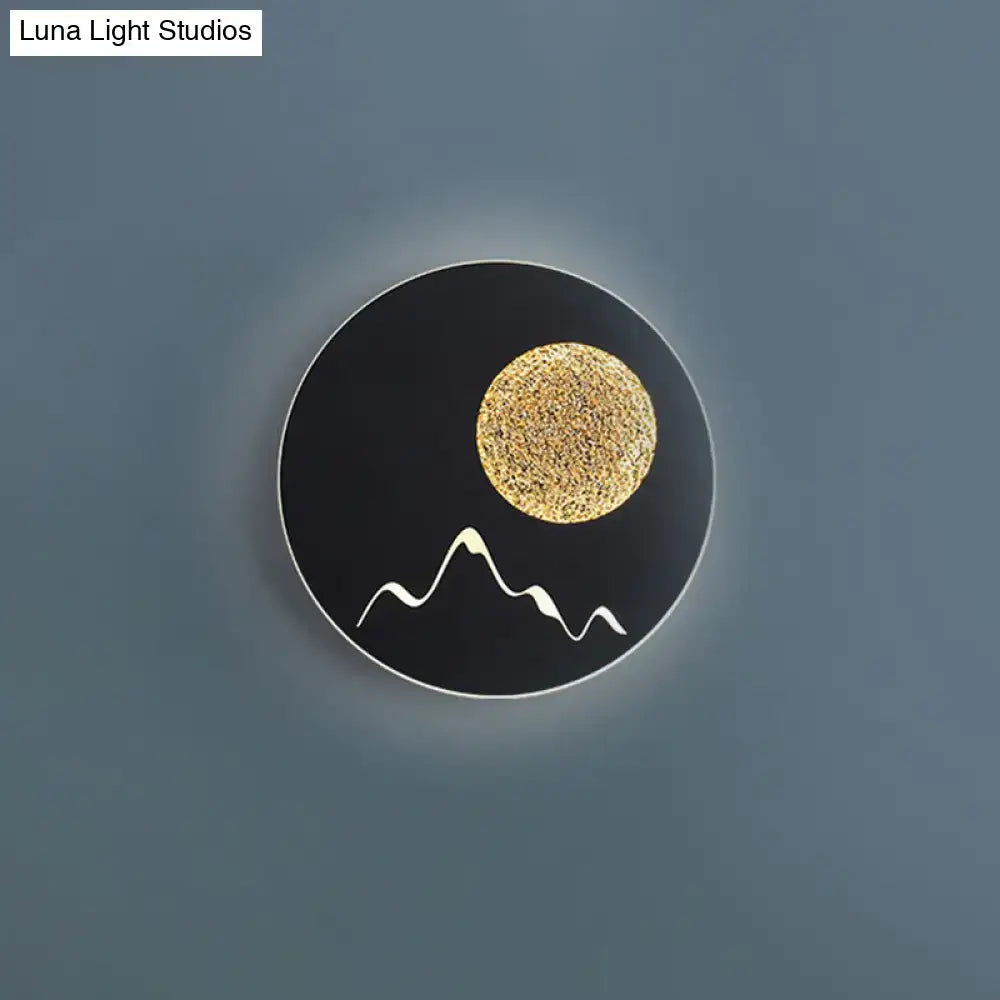 Nordic black white grey mountain wall light – bedroom fixture