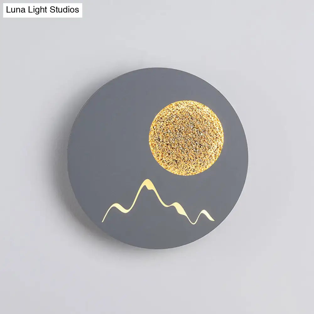 Nordic black white grey mountain wall light – bedroom fixture