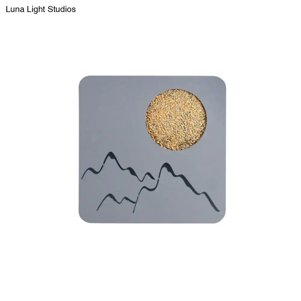 Nordic black white grey mountain wall light – bedroom fixture