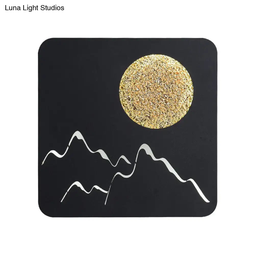 Nordic black white grey mountain wall light – bedroom fixture