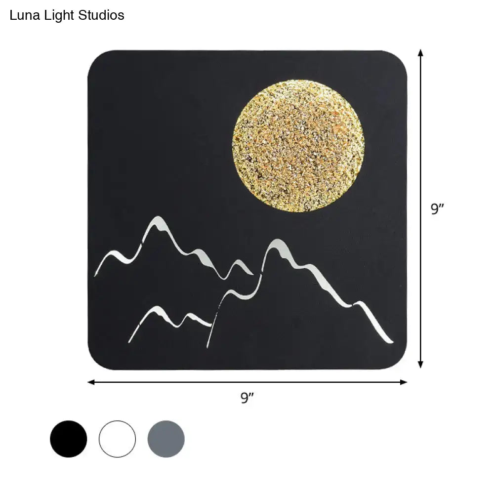 Nordic black white grey mountain wall light – bedroom fixture