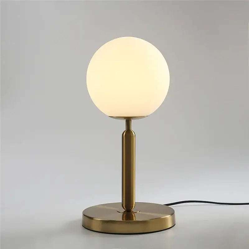 Nordic brass and glass ball led table lamp for bedroom decor