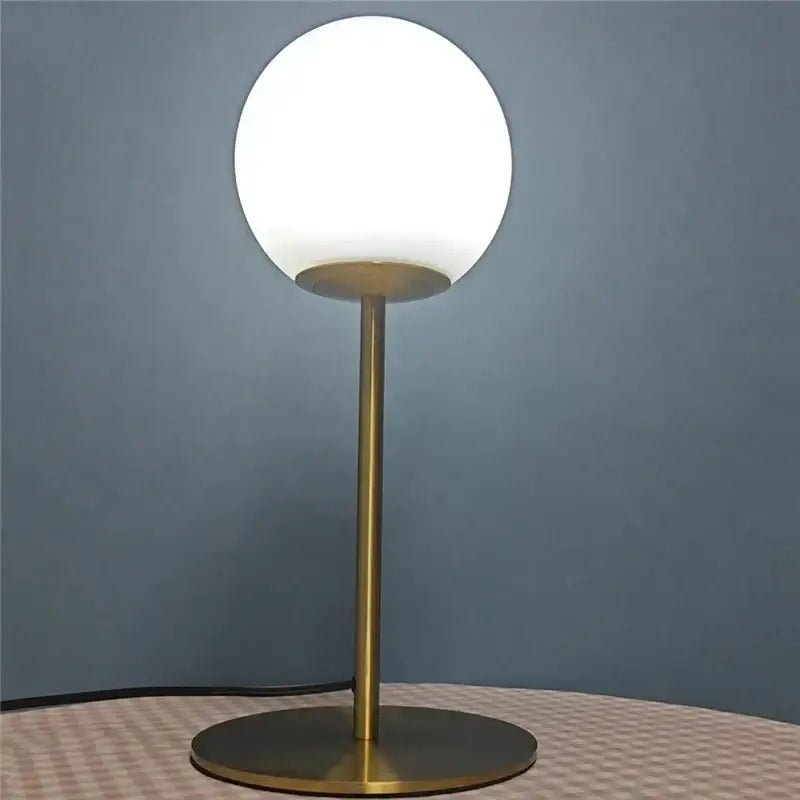 Nordic brass and glass ball led table lamp for bedroom decor