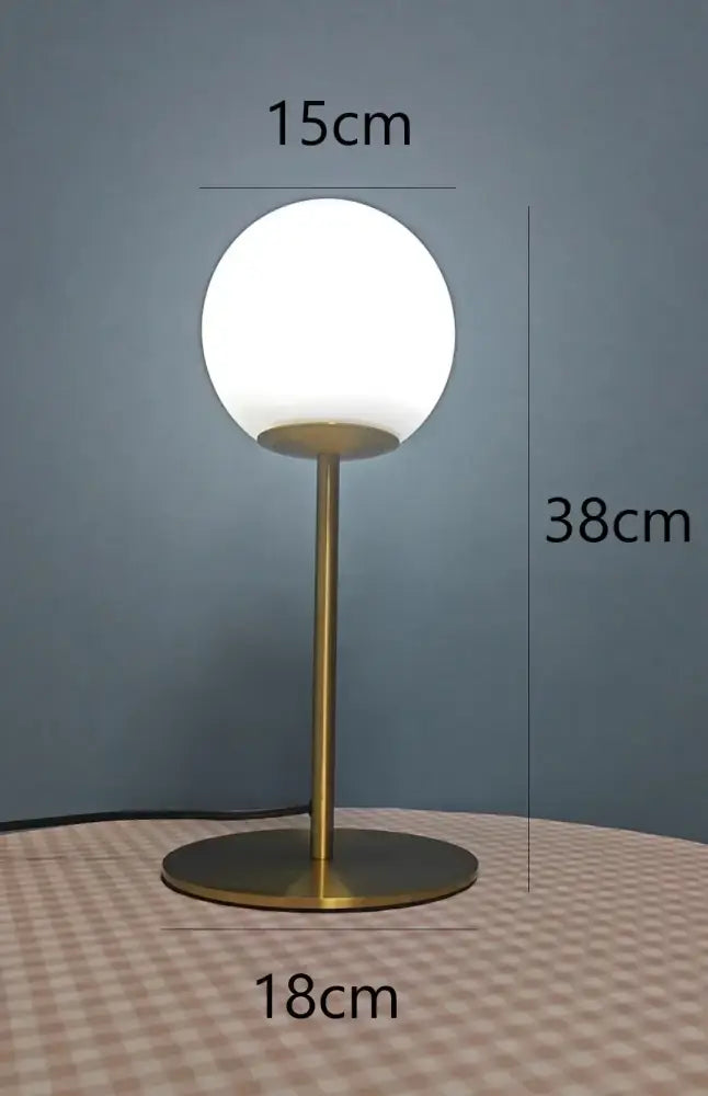 Nordic brass and glass ball led table lamp for bedroom decor