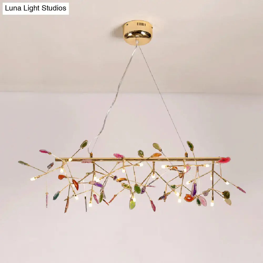 Nordic gold and colorful branch ceiling light dining room chandelier