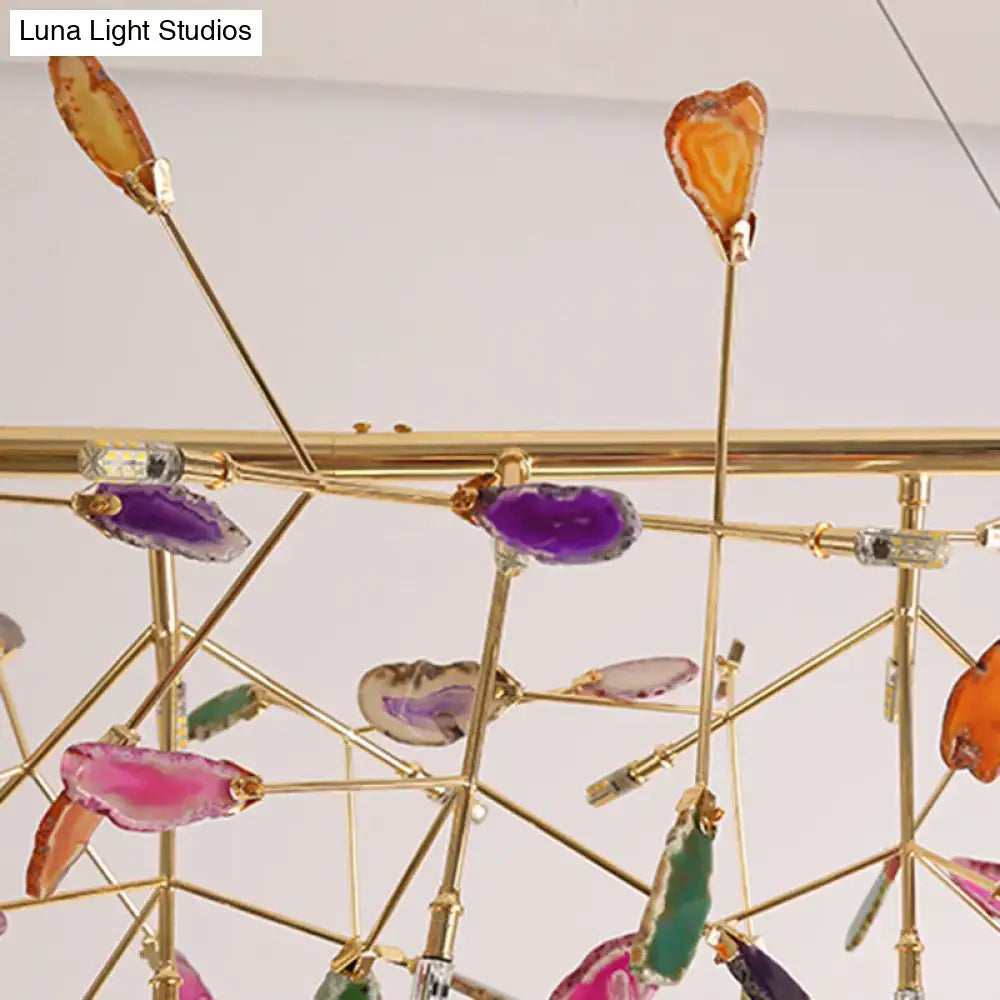 Nordic gold and colorful branch ceiling light dining room chandelier