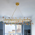 Nordic gold and colorful branch ceiling light dining room chandelier