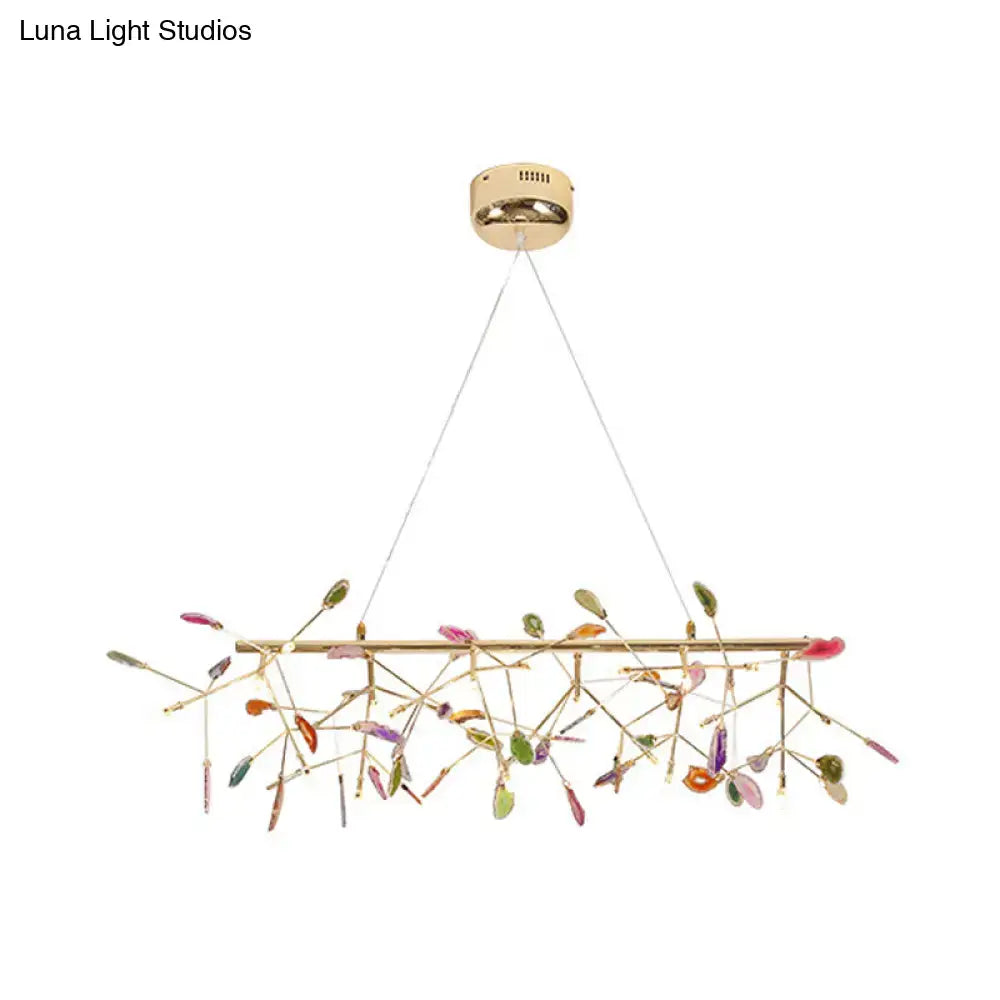 Nordic gold and colorful branch ceiling light dining room chandelier