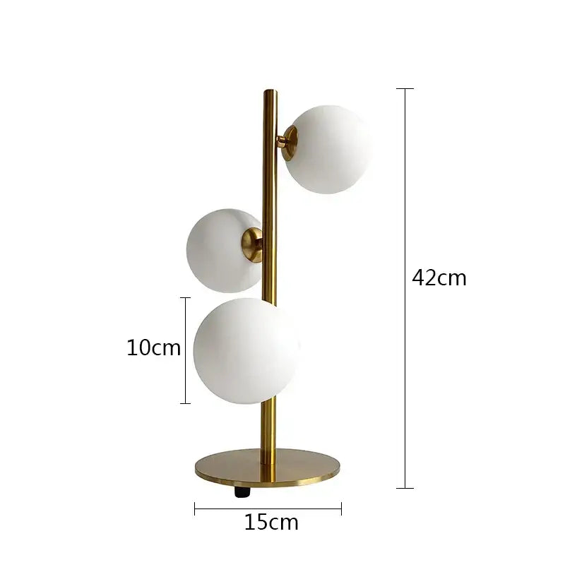 Nordic gold decorbites glass ball led table lamp for bedroom