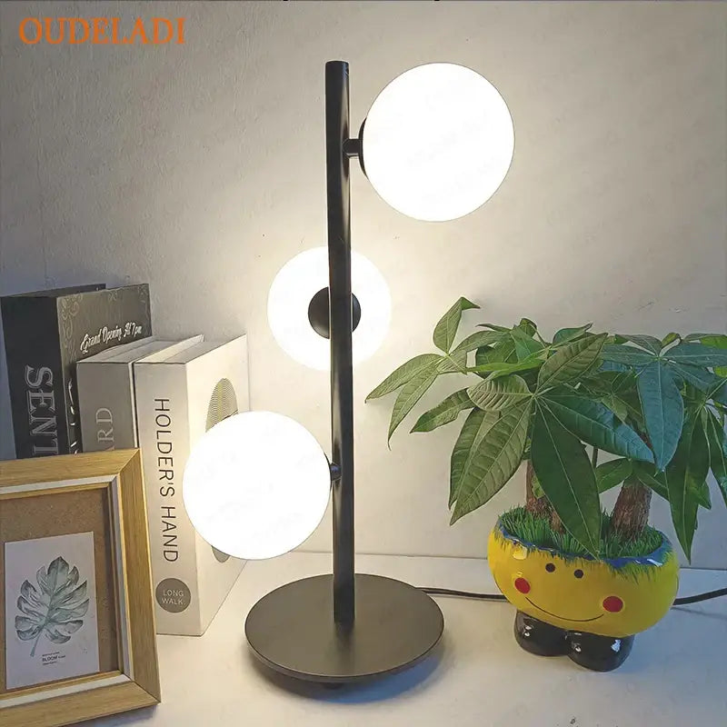Nordic gold decorbites glass ball led table lamp for bedroom