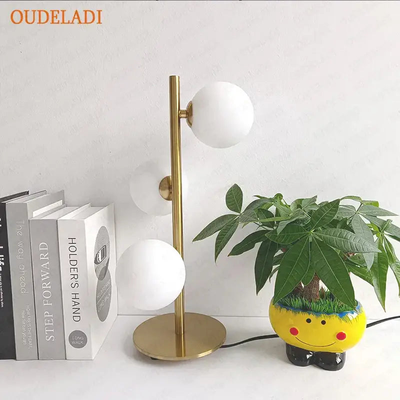 Nordic gold decorbites glass ball led table lamp for bedroom