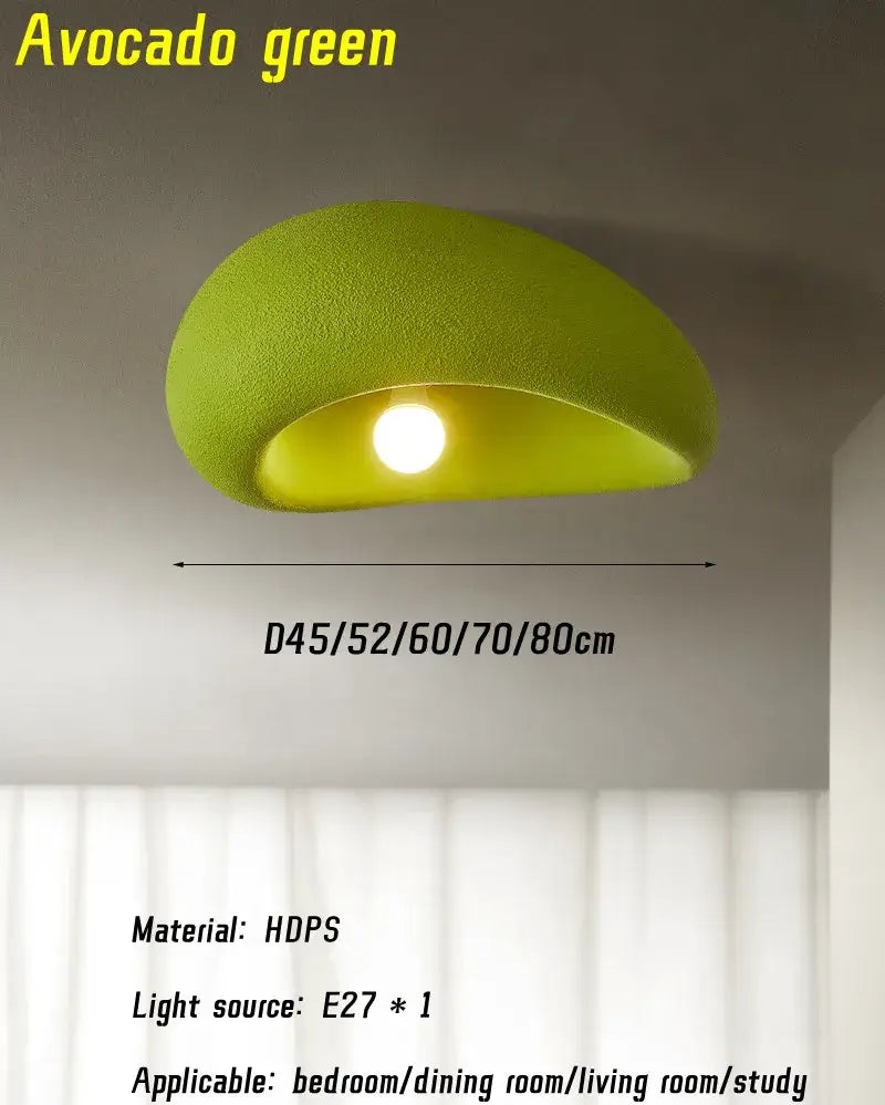Nordic lime green fabric ceiling light for bedroom