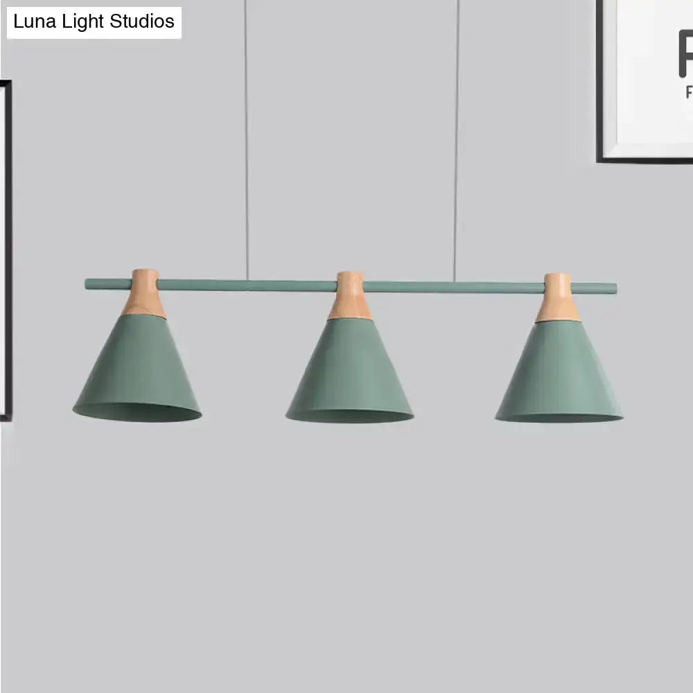 Nordic metal hanging chandelier triple cone kitchen island light