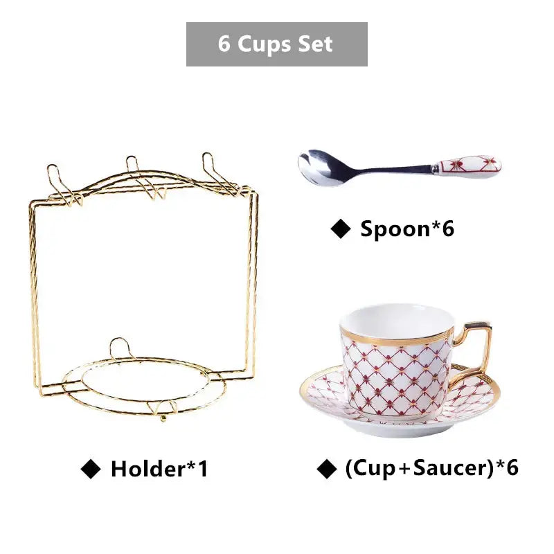 Nordic navy & gold bone china coffee set dining room porcelain cup