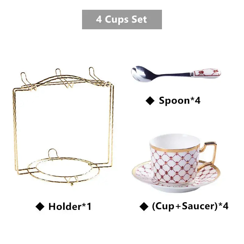 Nordic navy & gold bone china coffee set dining room porcelain cup