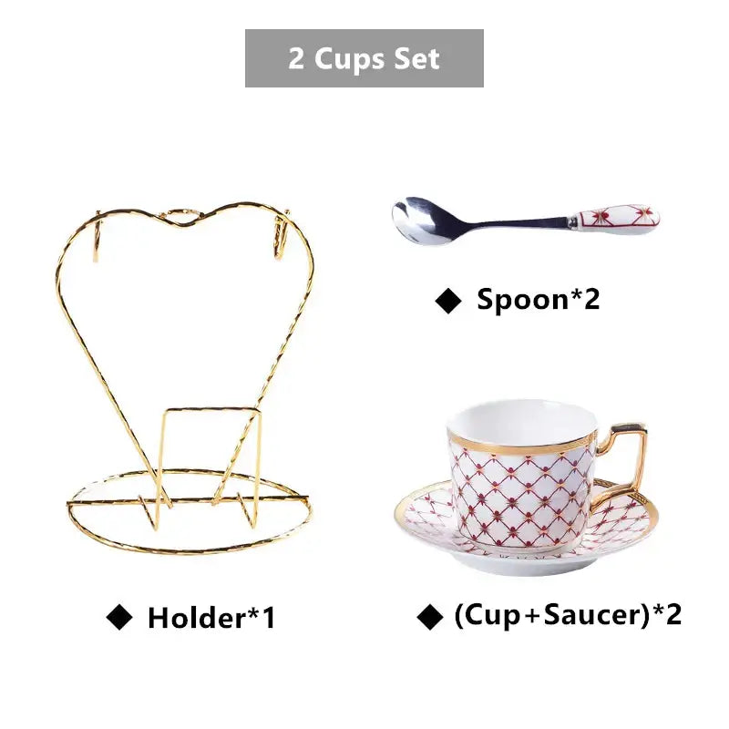 Nordic navy & gold bone china coffee set dining room porcelain cup