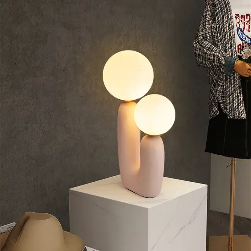 Nordic pink & green glass ball table lamp for bedroom decor