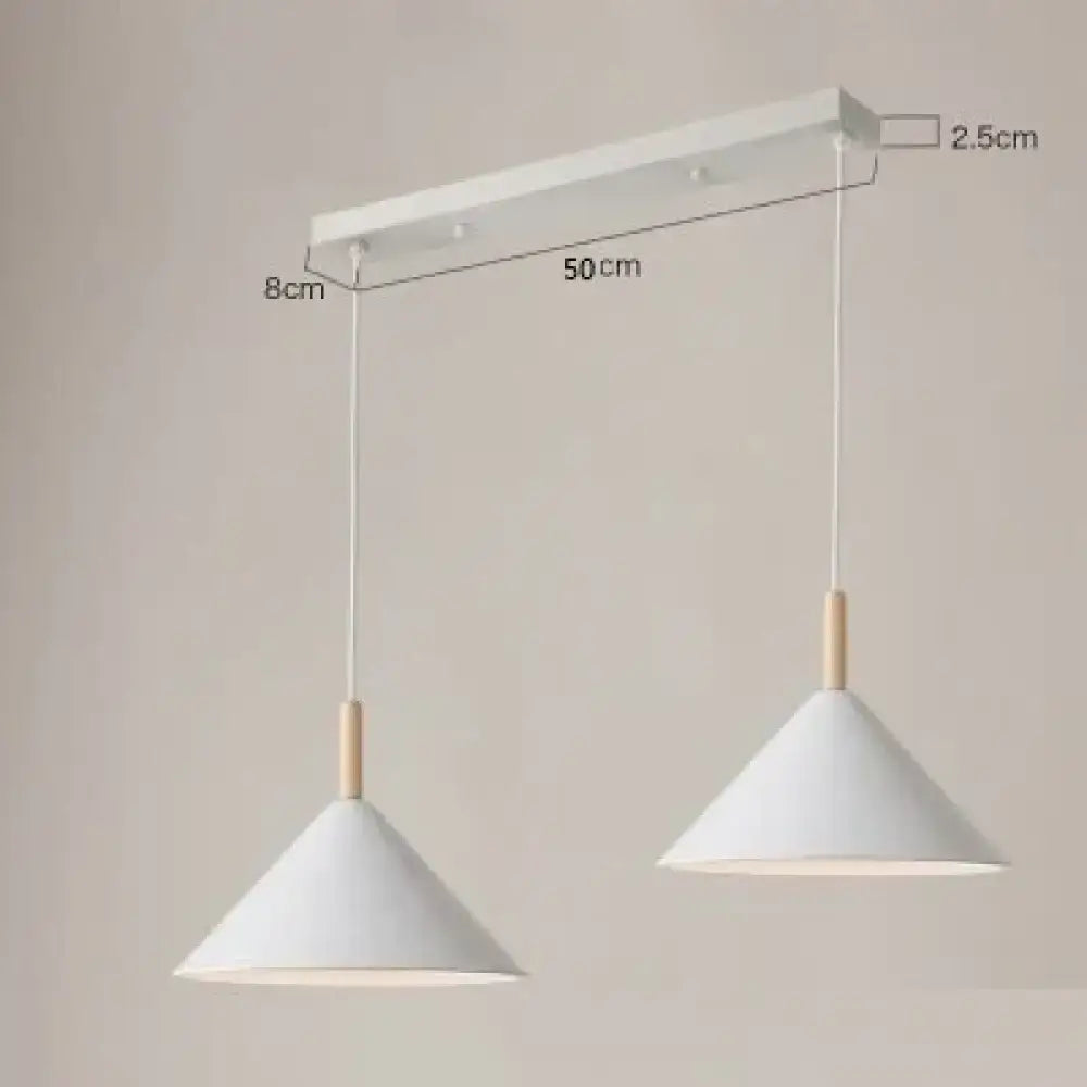 Nordic simple kitchen pendant light matte black conical led lamp