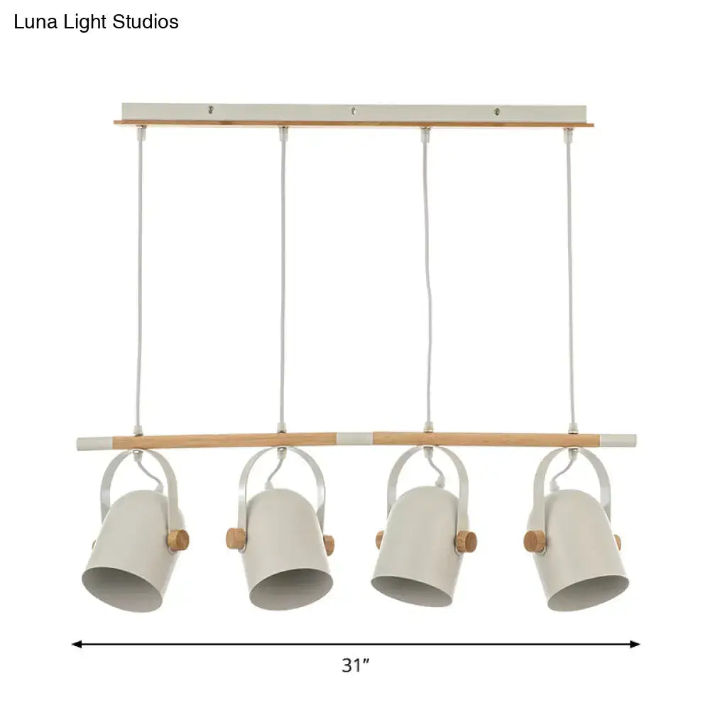 Nordic style triple white pendant light kitchen adjustable dome shade
