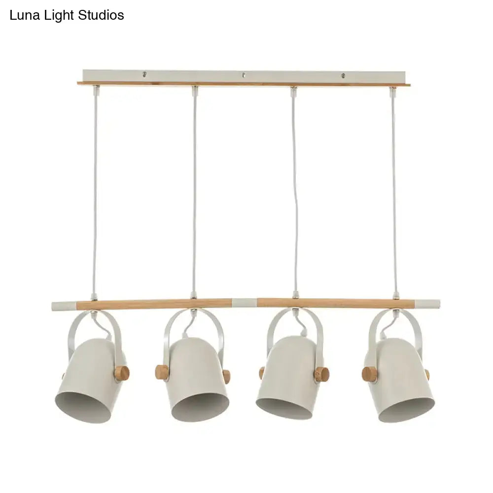 Nordic style triple white pendant light kitchen adjustable dome shade