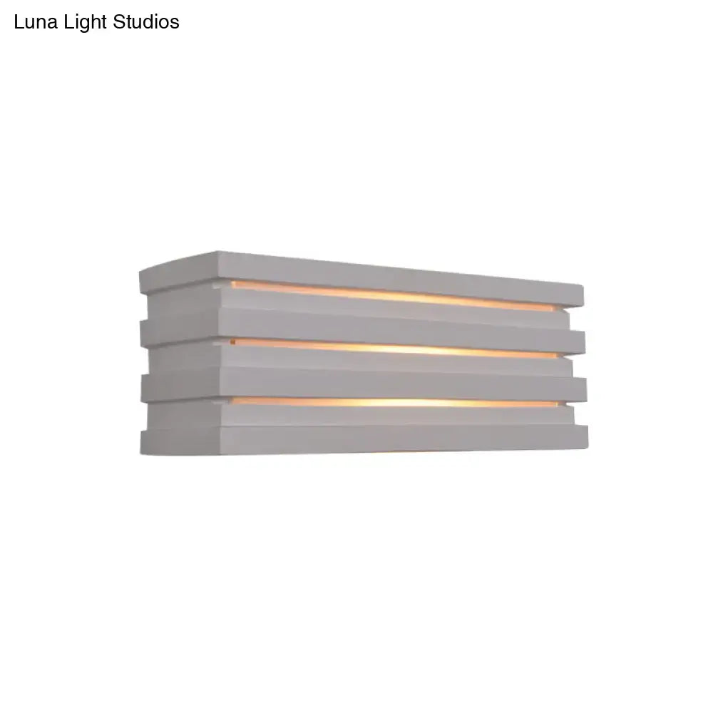 Nordic style white louvered wall sconce bedroom light