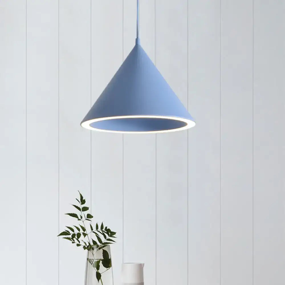 Nordic stylish white conical pendant light dining room hanging lamp