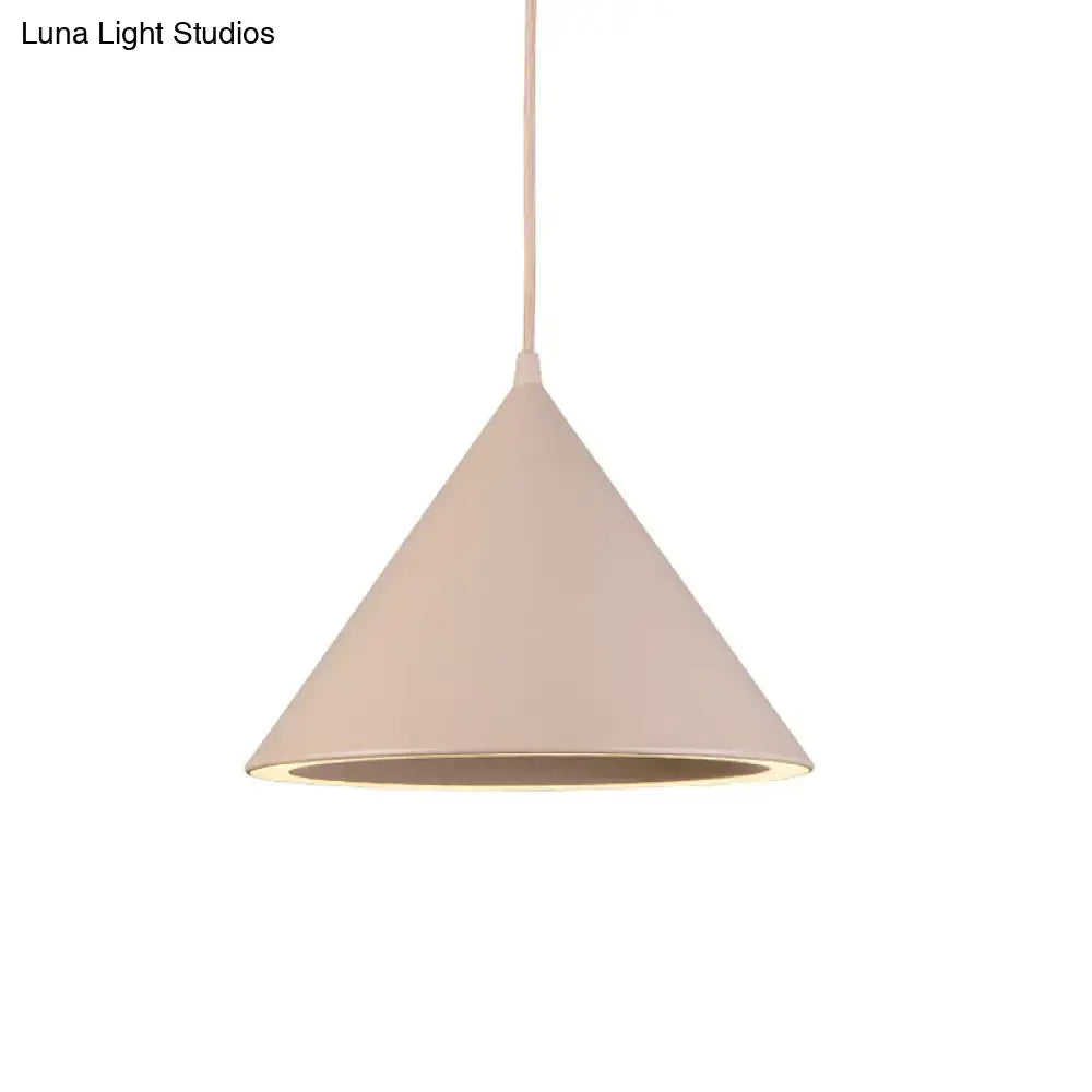 Nordic stylish white conical pendant light dining room hanging lamp