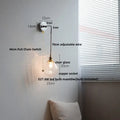 Nordic sunset glass ceramic led wall light bedroom with pull chain