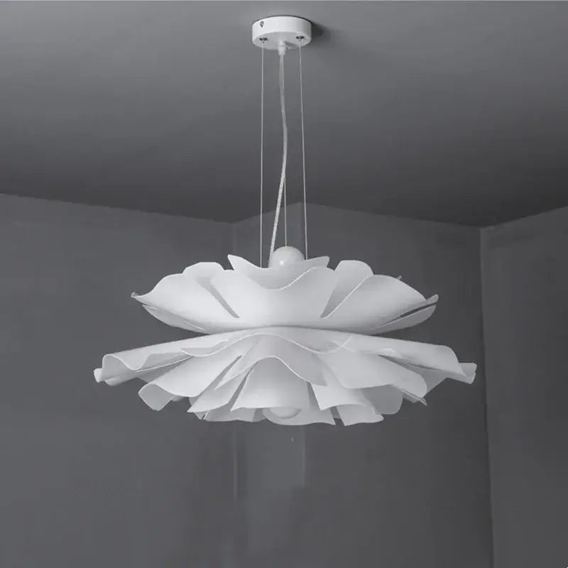 Nordic white acrylic flower pendant chandelier for bedroom decor