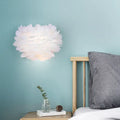 Nordic white feather wall lamp bedroom flower light type