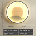 Nordic wood and led wall light – bedroom concentric ring decor