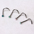 316L Surgical Steel Opalite Screw Nose Ring
