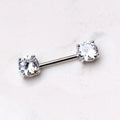 Prong Set Round CZ Nipple Bar Set