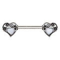 316L Stainless Steel Steampunk Heart Nipple Bar