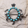 316L Stainless Steel Teal Blue Turtle Nipple Shield